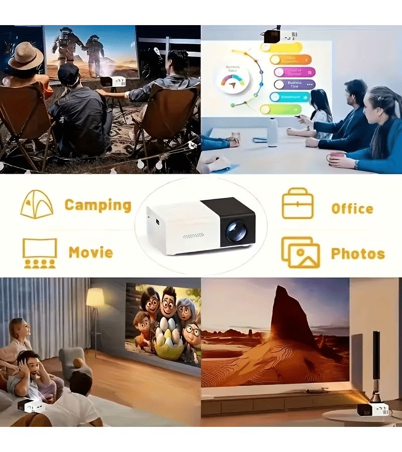 Portable Mini Projector With LCD Display Control Native 240P Supports 1080P Portable HDTV Definition Compatible With Laptop Smartphone PC Compact Theater Movie Projector For Gaming Presentations - Image 2