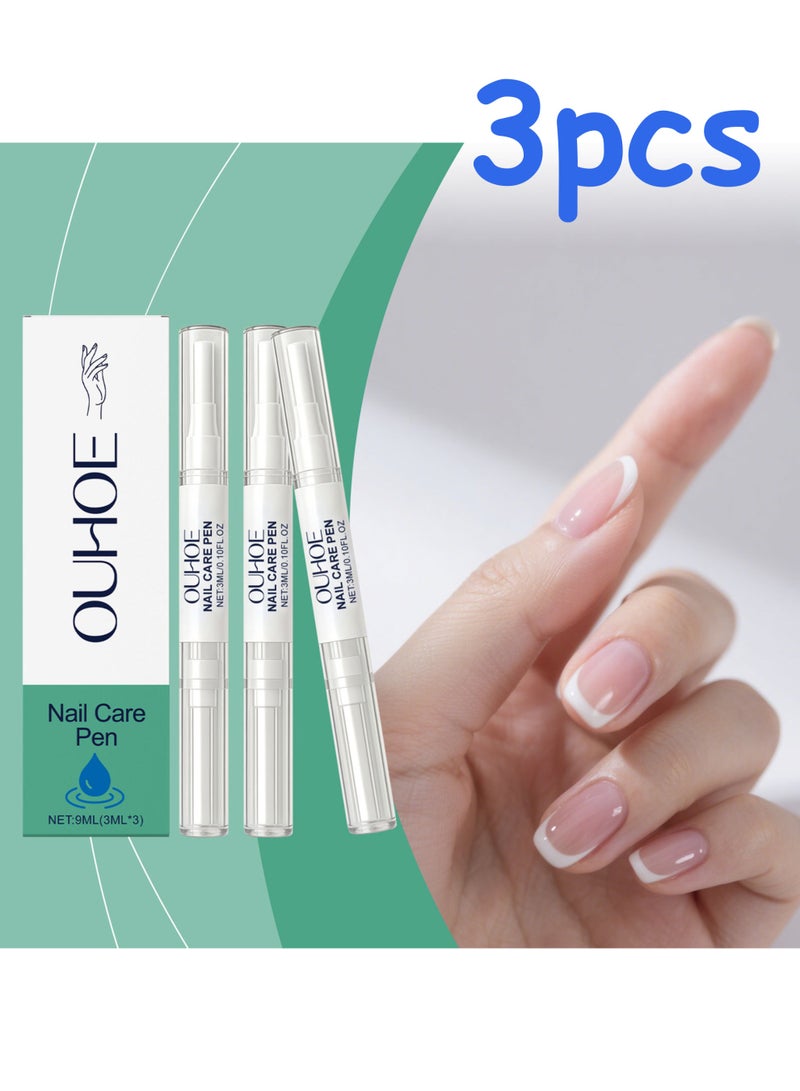 OUHOE 3 Natural Cuticle Oil Pen for Nails, Revitalizing Cuticle Oil for Nails, Repaired Cuticles Overnight Cuticle Softener Nail Strengthener Protector for Damaged Skin Thin Nail - Image 1