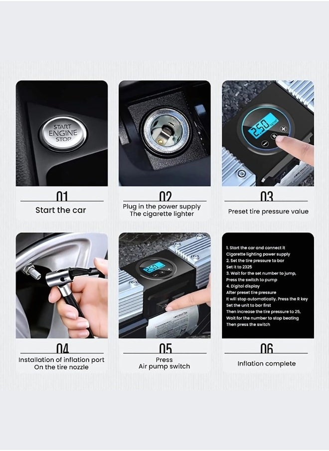 camel - Heavy Duty 2 Cylinder Dual Cylinder 12V 150 PSI Car Tire Inflator & Compressor with Digital Gauge, Tire Repair Tool Kit & Tool Box for Cars, Trucks, Motorcycles, Bicycles. - Image 1