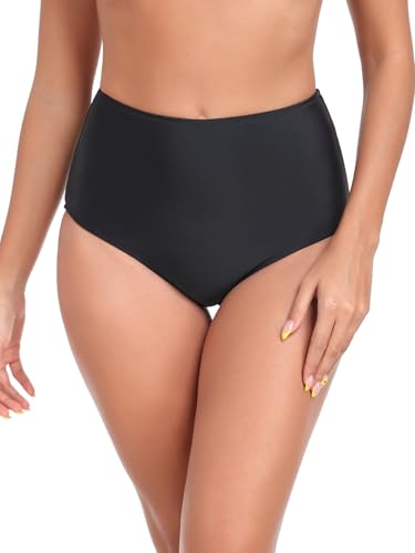 RELLECIGA Women's Black High Waisted Bikini Bottom Size Small - Image 1