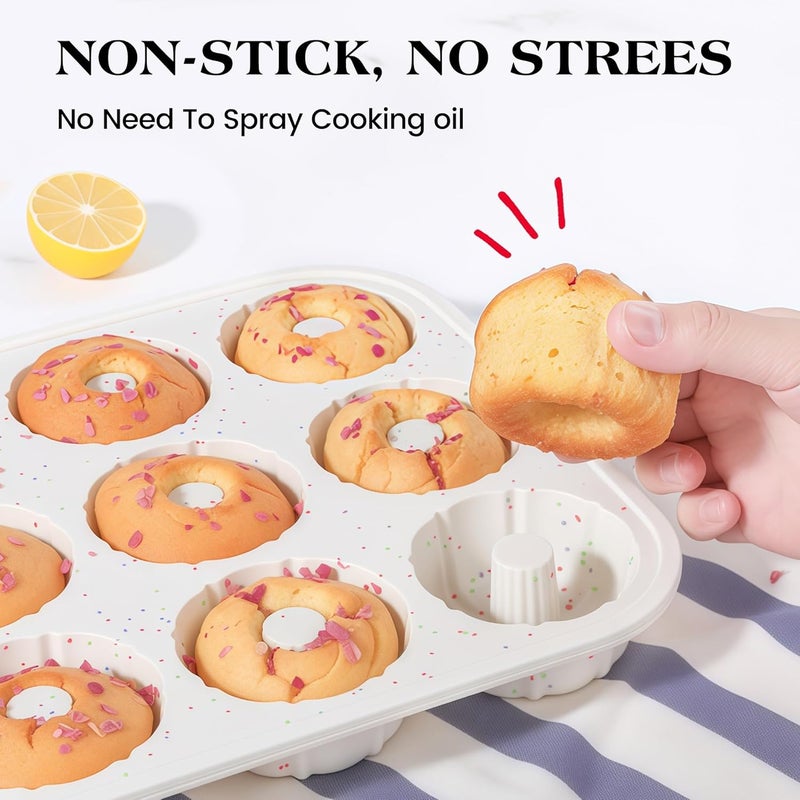 AOTASO 3 Inch Silicone Mini Fluted Tube Cake Pans with Metal Reinforced Frame, 12-Cavity Mini Flan Molds, Non-stick Silicone Baking Mold(1 Pc) - Image 4