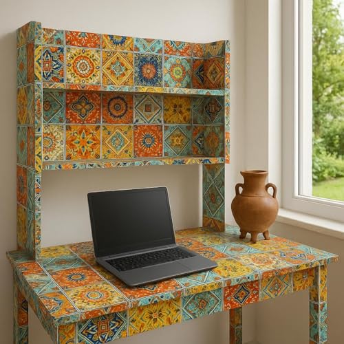 TEKCOOL 60CM X 200CM Kitchen Wallpaper Oil Proof,Waterproof self-Adhesive Wall Stickers for Kitchen Anti-Mold and Heat Resistant Aluminium Backsplash Wallpaper (Grey flower-3pc) - Image 3