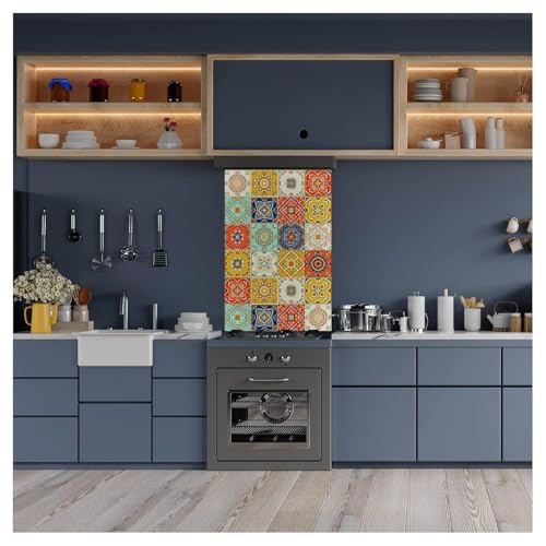 TEKCOOL 60CM X 200CM Kitchen Wallpaper Oil Proof,Waterproof self-Adhesive Wall Stickers for Kitchen Anti-Mold and Heat Resistant Aluminium Backsplash Wallpaper (Grey flower-3pc) - Image 4