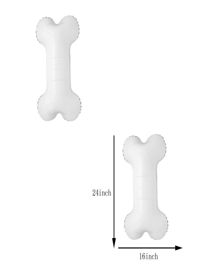 OHLIGEI 10PCS Dog Bone Foil Balloon White Aluminum Mylar Foil Pet-Themed Balloons, Perfect for Birthday Parties - Image 3