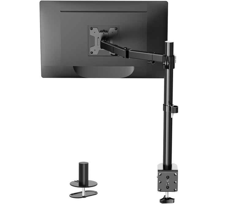 WALI Single Monitor Mount, Single Monitor Arm Desk Mount,Desk Monitors Stand, Holds Screen Up to 32inch, 22lbs, Adjustable Mount with C-CLAMP Designed for Home Office Application(M001), Black - Image 1