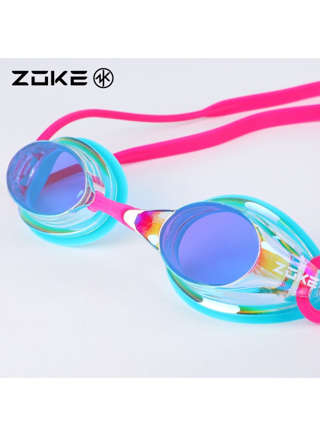 Zoke Kids Electroplated Swimming Goggles Youth Waterproof Anti-fog Hd Anti-glare Training Swim Gl 622501211-19 - Image 1