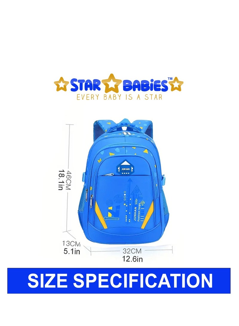 STAR BABiES Star Babies  Children's Backpack Cute Adjustable Shoulder Strap for Hiking Large - Blue - Image 3