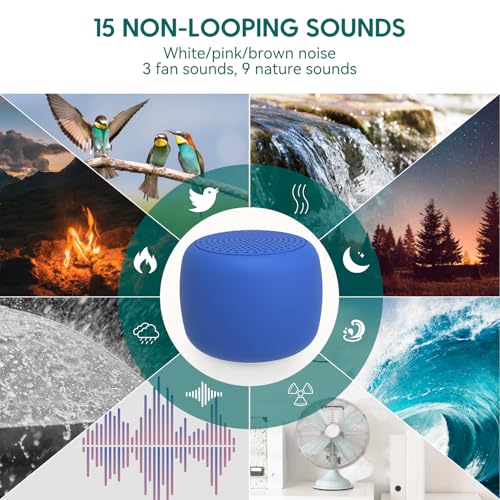 Babelio White Noise Sound Machine for Adults Kids Baby, Mini, 15 Non-looping Sounds, Timer, Memory Function, Easy to Pocket and Travel Navy - Image 3
