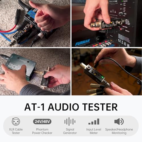 Xvive AT-1 Portable Audio Tester,Signal Generator, XLR Cable Tester, Phantom Power Checker, Input Level Meter & Headphone Monitor, Audio Tool for XLR Cable,PA/IEM System, Mixers, DI Box - Image 2