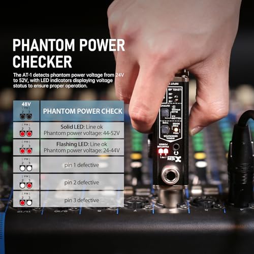 Xvive AT-1 Portable Audio Tester,Signal Generator, XLR Cable Tester, Phantom Power Checker, Input Level Meter & Headphone Monitor, Audio Tool for XLR Cable,PA/IEM System, Mixers, DI Box - Image 5