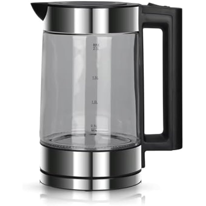 SUKILO 2In1 Electric Kettle 1500W With 20L Glass Kettle  1L Teapot With Tea Strainer Fast Boil Hot Water Boiler Auto ShutOff Transparent Design Cordless Base Tea Maker For Home  Office - Image 4