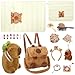 Aodaer 75 Pcs Capybara Plush Toy Set with Stuffed Capybara Plush Toy Keychain Backpack Towels Comb Headband DIY Sticker Bracelets Notebook Hair Clips Mirror Stickers for Birthday Gifts Party Favor - Image 2