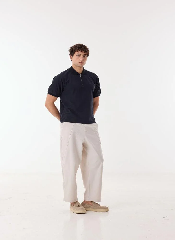 Ashita Fernandes  Riven Men’s White Cotton Pants – Relaxed Fit | Full Length | Lightweight | Waist Button Closure for Men | Best Price UAE