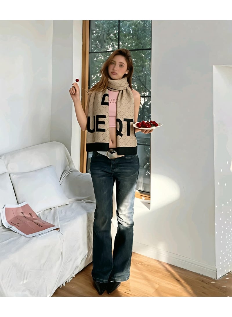 Shein 1pc  Letter Print Warm Scarf, Shawl ,Suitable For Autumn/Winter Women FROM SHEIN - Image 3