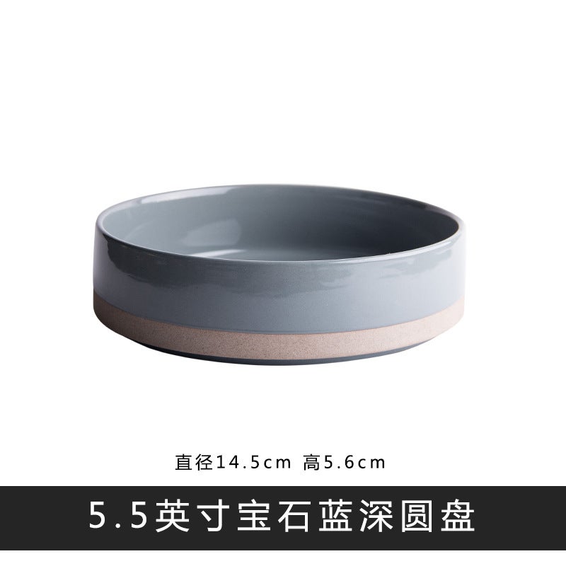 Korean Ceramic Dinnerware Set Dinner Plate Bowl Wooden Mug - Image 1