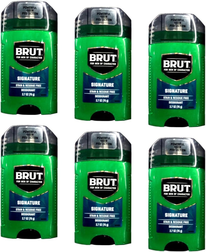 Brut Signature Deodorant for Men, 2.25 Ounces (Pack of 6) - Stain & Residue Free - Image 3