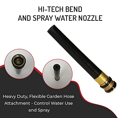 Hi-Tech Bend and Spray Water Nozzle - Heavy Duty, Flexible Garden Hose Attachment - Control Water Use and Spray 1 Unit - Image 2