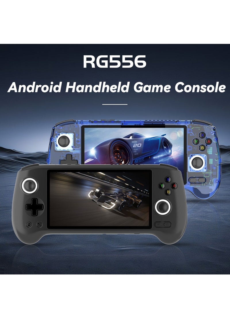 أنبيرنيك - جهاز ألعاب ANBERNIC RG556 المحمول مع معالج Unisoc T820 ونظام Android 13 وشاشة AMOLED بحجم 5.48 بوصة وبطارية بسعة 5500 مللي أمبير وواي فاي بلوتوث مشغلات الفيديو الريترو (أسود 128 جيجابايت) - Image 1