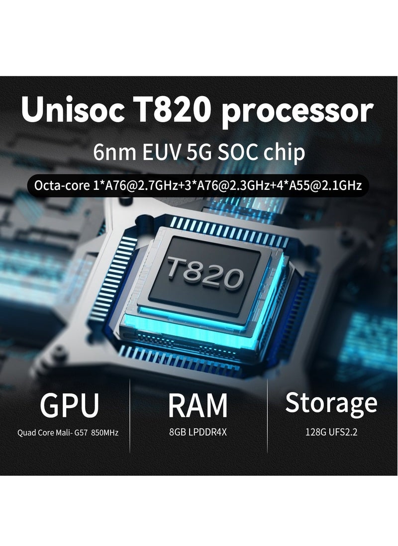 أنبيرنيك - جهاز ألعاب ANBERNIC RG556 المحمول مع معالج Unisoc T820 ونظام Android 13 وشاشة AMOLED بحجم 5.48 بوصة وبطارية بسعة 5500 مللي أمبير وواي فاي بلوتوث مشغلات الفيديو الريترو (أسود 128 جيجابايت) - Image 1