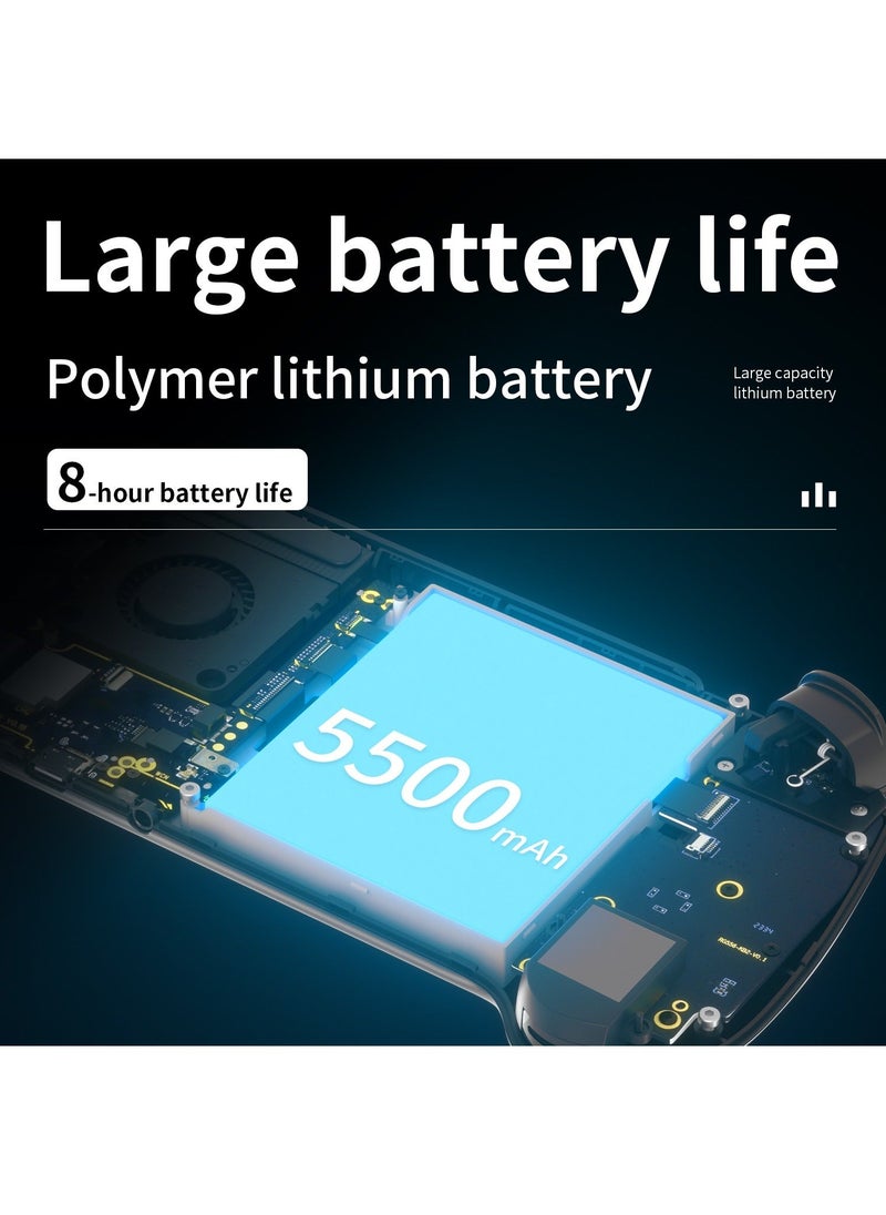 أنبيرنيك - جهاز ألعاب ANBERNIC RG556 المحمول مع معالج Unisoc T820 ونظام Android 13 وشاشة AMOLED بحجم 5.48 بوصة وبطارية بسعة 5500 مللي أمبير وواي فاي بلوتوث مشغلات الفيديو الريترو (أسود 128 جيجابايت) - Image 1