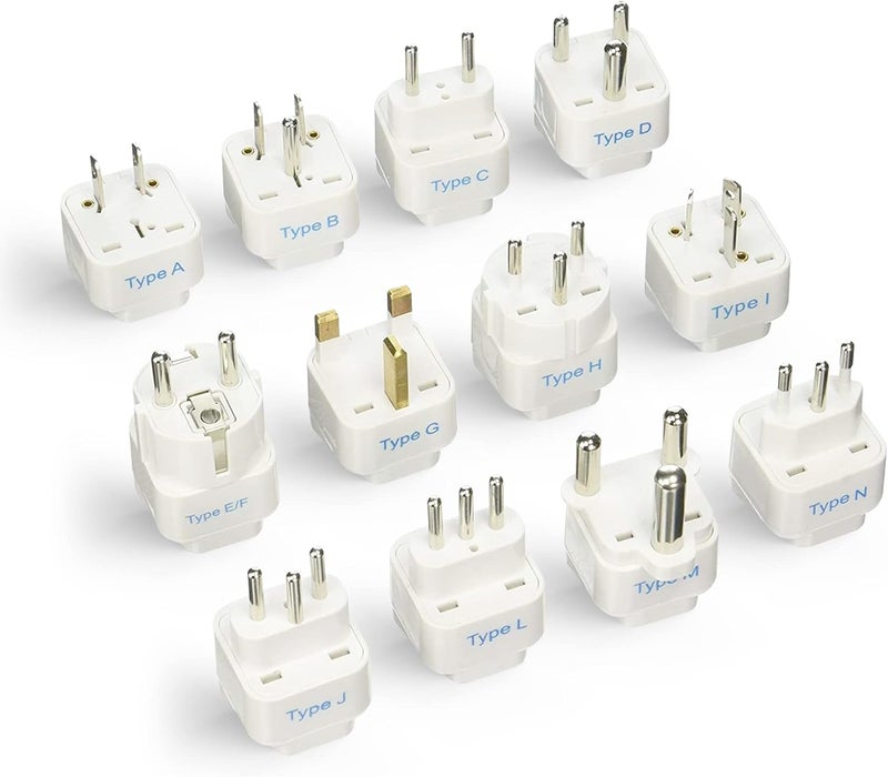 Ceptics 12Pcs International Travel Worldwide Grounded Universal Plug Adapter Set - Charge Your Devices from Anywhere in The World - Image 1