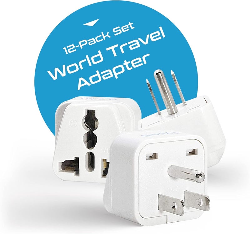 Ceptics 12Pcs International Travel Worldwide Grounded Universal Plug Adapter Set - Charge Your Devices from Anywhere in The World - Image 2
