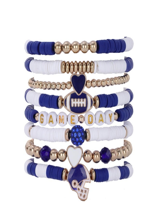KUANG! Game Day Football Charm Bracelet Stackable Sports Jewelry for Moms Dads Football Fans Gifts - Image 1