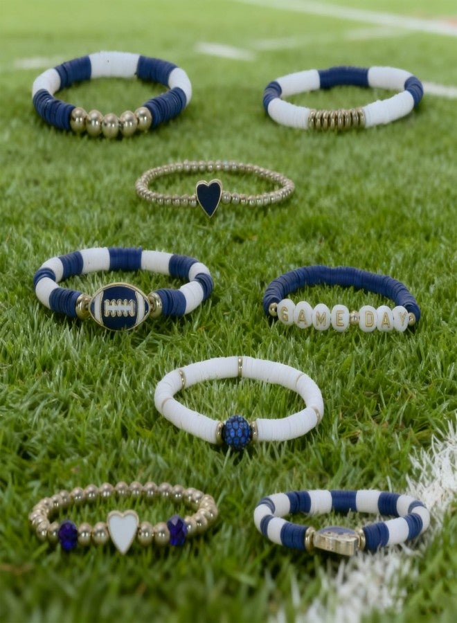 KUANG! Game Day Football Charm Bracelet Stackable Sports Jewelry for Moms Dads Football Fans Gifts - Image 3