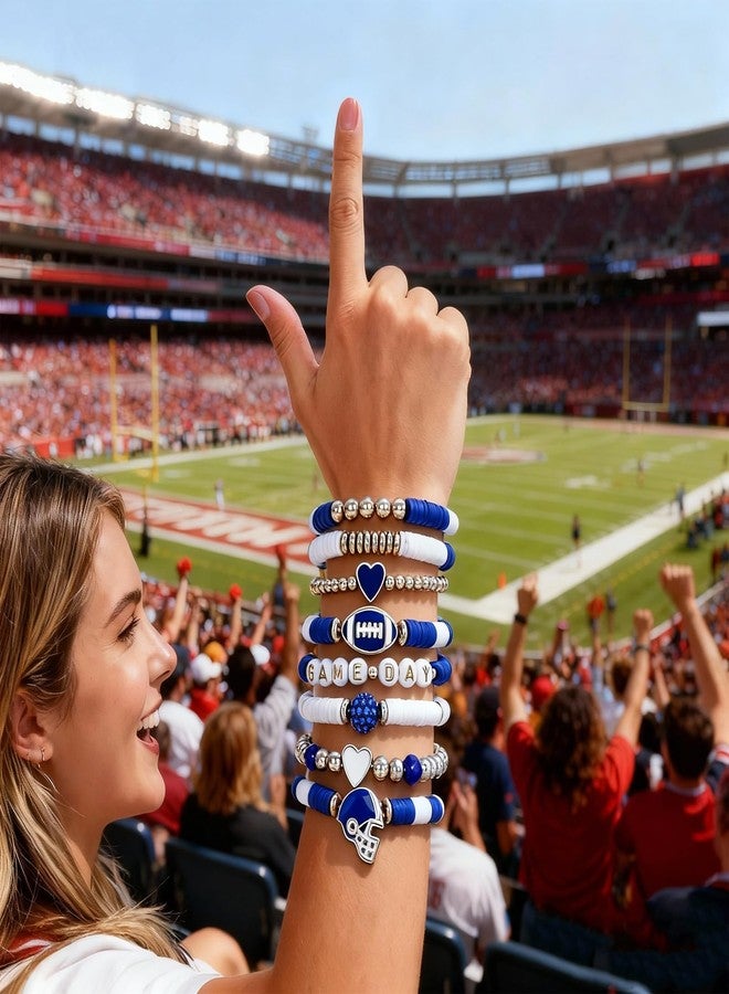 KUANG! Game Day Football Charm Bracelet Stackable Sports Jewelry for Moms Dads Football Fans Gifts - Image 4