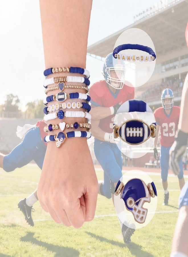 KUANG! Game Day Football Charm Bracelet Stackable Sports Jewelry for Moms Dads Football Fans Gifts - Image 2