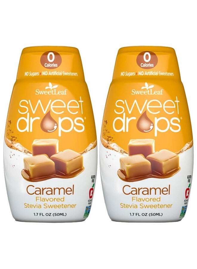 مُحلي سائل من Sweetleaf Sweet Drops بالكراميل ستيفيا بنكهة الأطعمة الكيتو قهوة خالية من السكر 0 سعر حراري غير مُسبب لارتفاع نسبة السكر في الدم قطرات Sweetleaf Stevia 1.7 أونصة سائلة (عبوة من قطعتين)