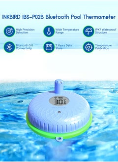 INKBIRD INKBIRD IBS-P02B Bluetooth Pool Thermometer, Free App Control, IPX7 Waterproof, Precision Temperature Probe, 2 Years Historical Data Storage and Export  - Image 2