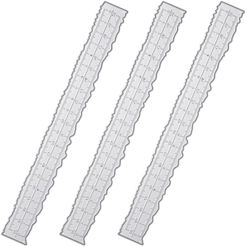 3 Pieces 84 Inches Irregular Edges Ruler Deckle Edges Ruler Measuring Embossing Cutting Dies Paper Tearing Ruler for Card Making Scrapbooking Craft Decor School Office Tools