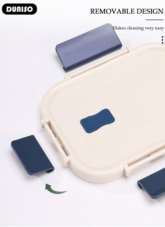 DUNISO 2 PCS Glass Lunch Box, Leak-Proof Bento-Style Food Container with Airtight Lid and Divided, Reusable Airtight Food Storage Box, Food Storage Containers for Microwave, Oven, Freezer and Dishwasher, Glass Meal Prep Containers for Storage/Food Container/Bento Lunch Box  - Image 5