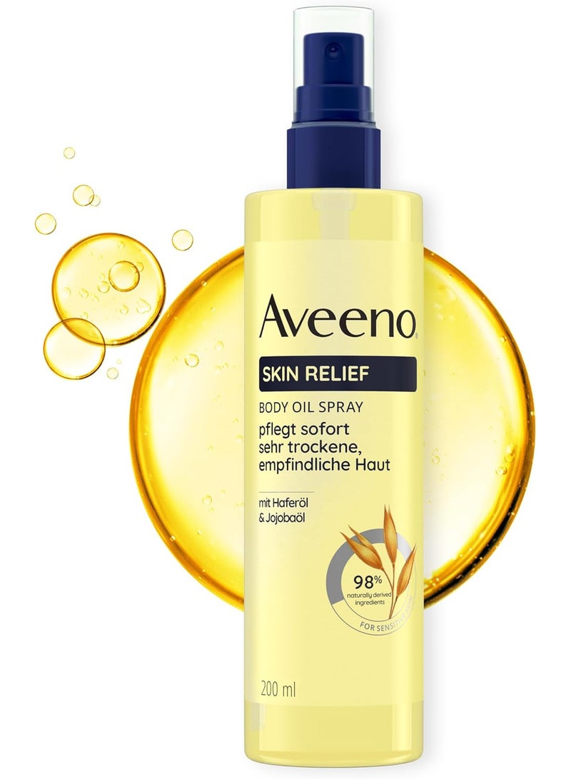 Aveeno Skin Relief Body Oil Spray - With Oat Oil & Jojoba Oil, Provides Long-Lasting Moisture, Strengthens Skin Protection Barrier & Improves Elasticity for Very Dry, Sensitive Skin - Image 1