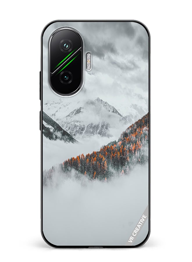 غطاء حماية لهاتف Xiaomi Poco F7 بتصميم برتقالي غير لامع متعدد الألوان