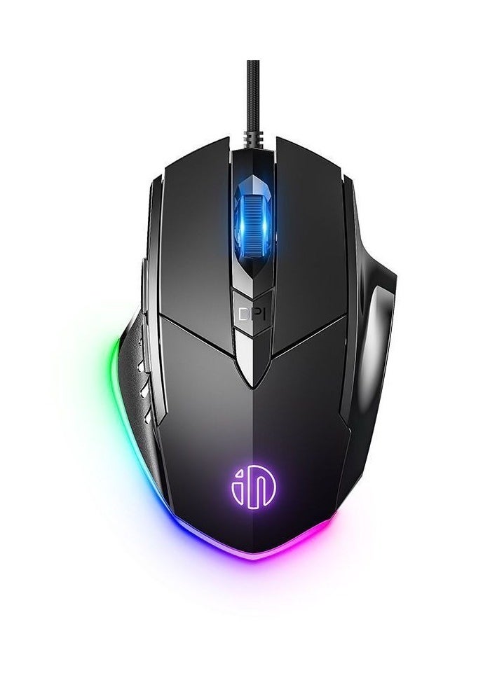 inphic - Silent wired mouse, e-sports game mouse, six button business office illuminated - Image 1
