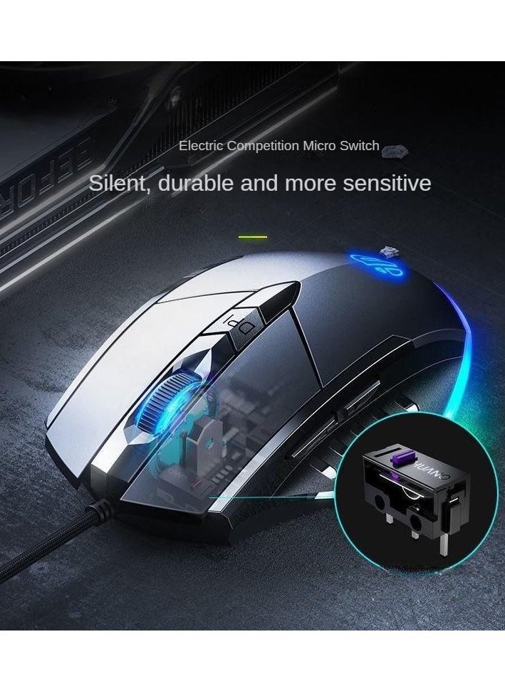 inphic - Silent wired mouse, e-sports game mouse, six button business office illuminated - Image 1