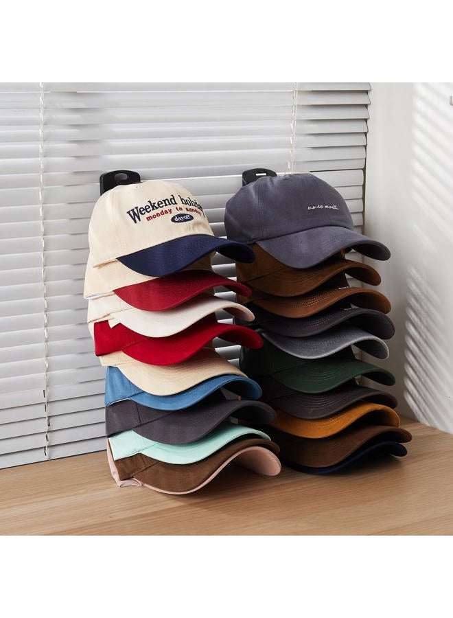 MACOPRO Hat Organizer for Baseball Caps Hold Up to 40 Hats, 2 Pack Cap Rack for Wall, Strong Adhesive Hat Storage Display Holder for Closet Door and Wall - Image 3