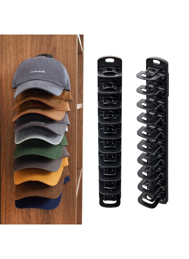 MACOPRO Hat Organizer for Baseball Caps Hold Up to 40 Hats, 2 Pack Cap Rack for Wall, Strong Adhesive Hat Storage Display Holder for Closet Door and Wall - Image 1