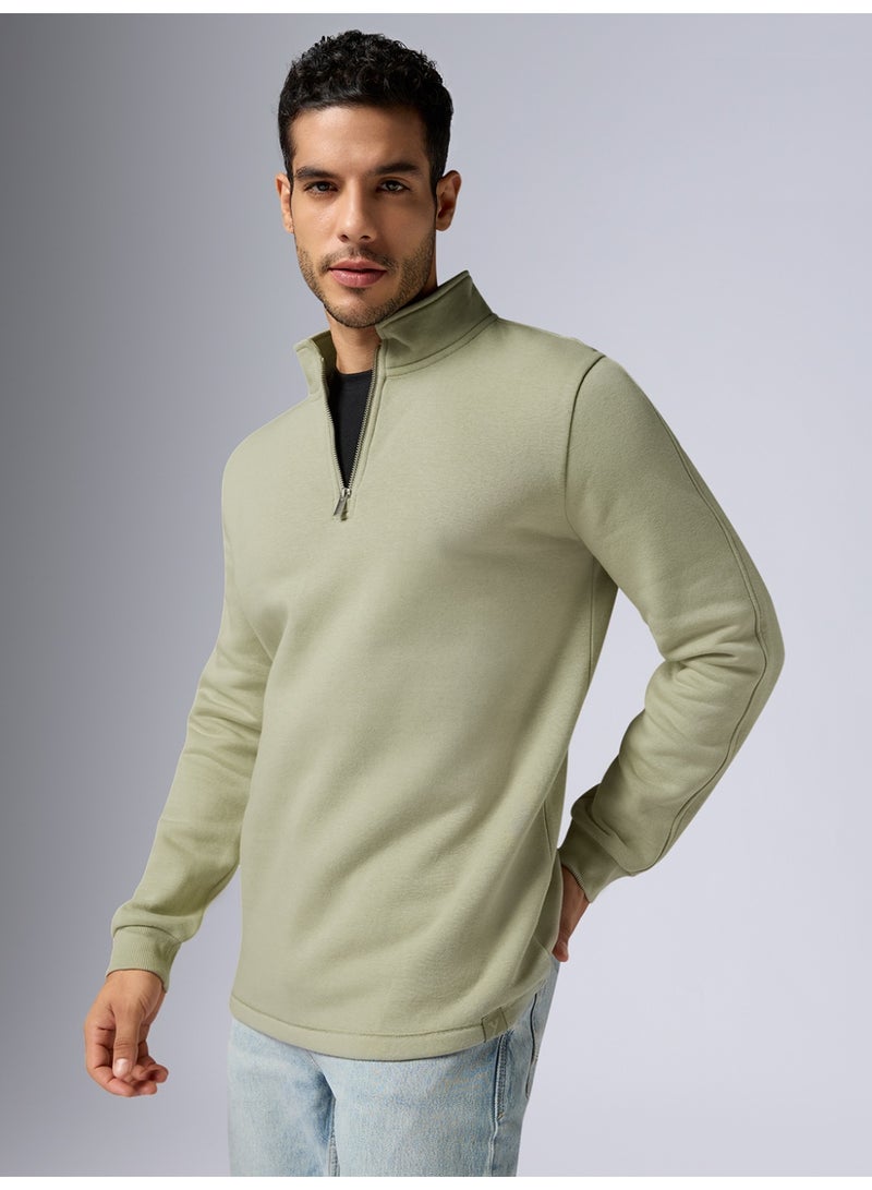 اكس واي اكس اكس سويت شيرت نبض إنتلي سموث رجالي مريح بأكمام طويلة وسحاب نصفي - Image 5