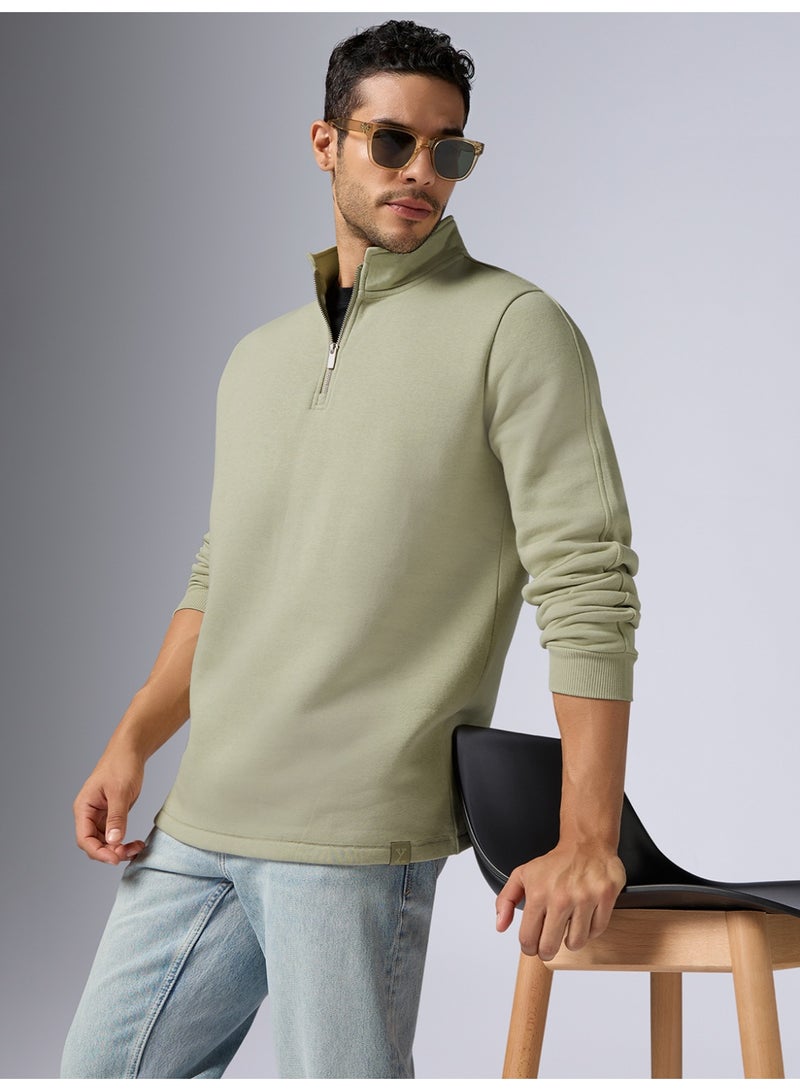 اكس واي اكس اكس سويت شيرت نبض إنتلي سموث رجالي مريح بأكمام طويلة وسحاب نصفي - Image 1