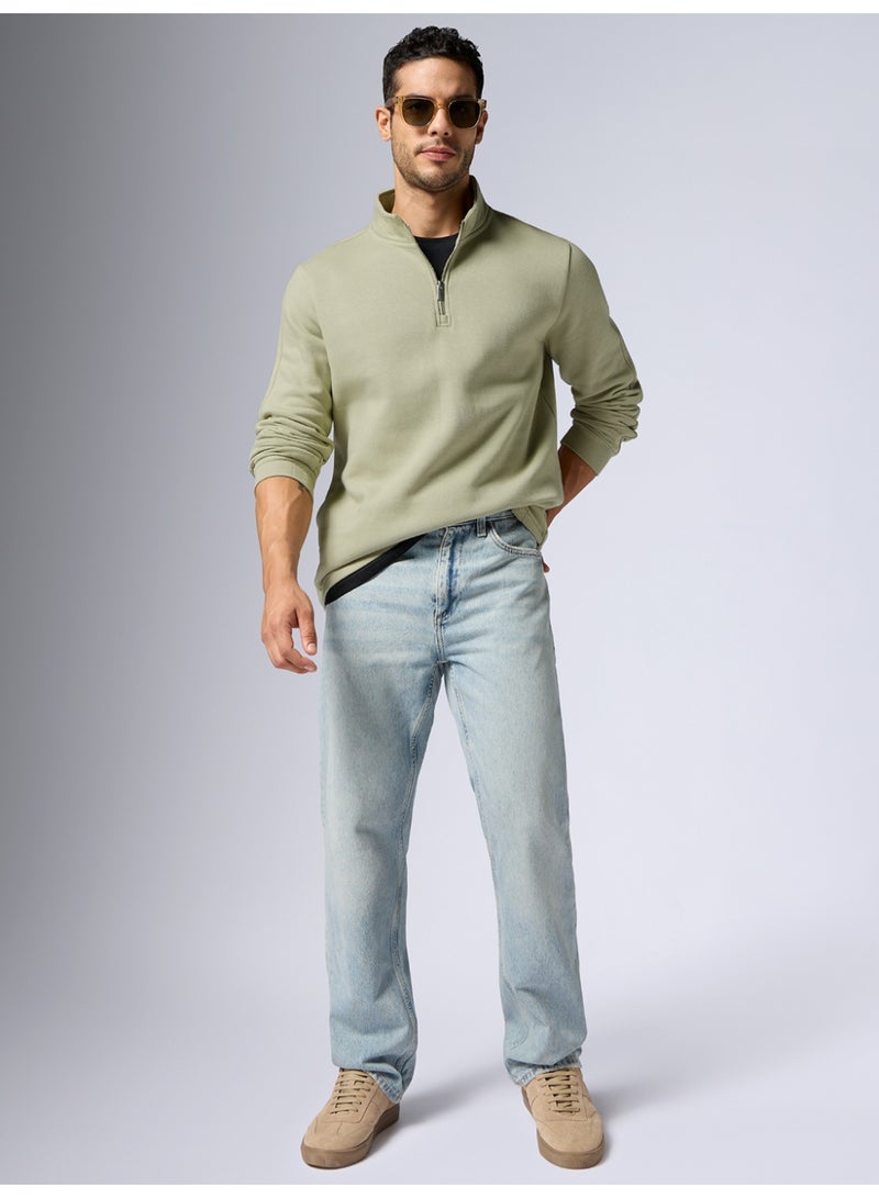 اكس واي اكس اكس سويت شيرت نبض إنتلي سموث رجالي مريح بأكمام طويلة وسحاب نصفي - Image 4