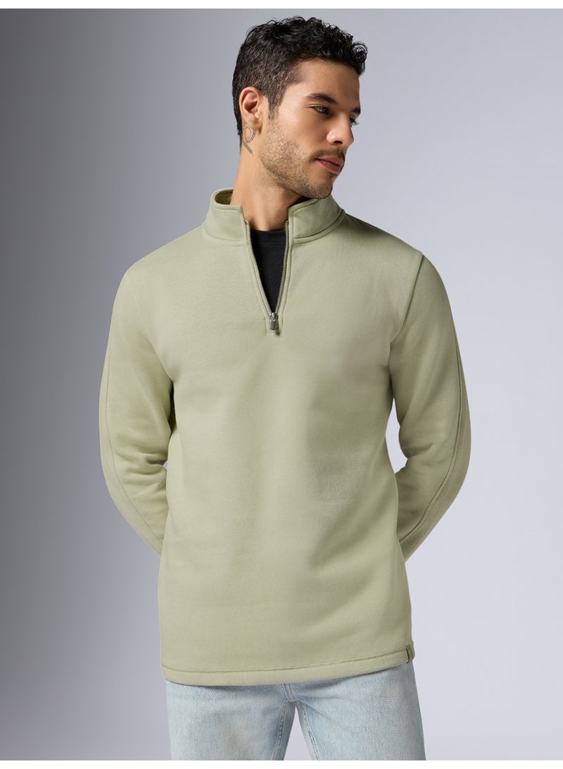 اكس واي اكس اكس سويت شيرت نبض إنتلي سموث رجالي مريح بأكمام طويلة وسحاب نصفي - Image 2