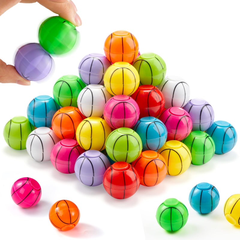JOYIN 36 Pack Basketball Fidget Spinners for Kids, Easter Egg Fillers Goodie Bag Stuffers for Birthday Party, Basketball Party Favors, Fidget Toys Bulk, Stress Balls, Treasure Box for Classroom - Image 1