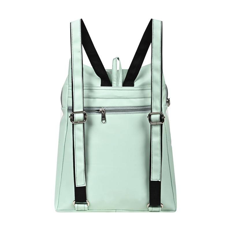 ABLEÂ® Wave Backpack for Womens,Girls,Kids,Female. Pu Leatherette Fabric Travelling Outdoor, Picnic,School, College Office Work Casual Daily use Backpack.(Mint Green) - Image 2