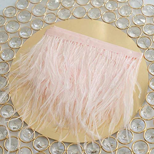 AWAYTR Ostrich Feather Trim Fringe - Satin Ribbon Dress Sewing Crafts Costumes Decoration Pack of 2 Yards (Pink) - Image 3