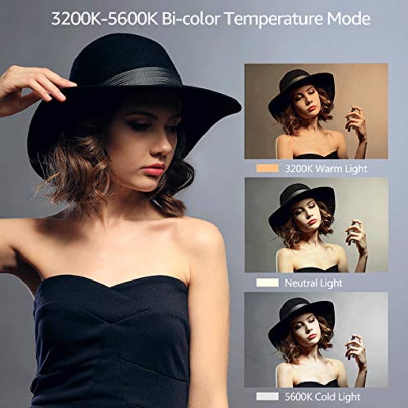 Studio and outdoor wedding photography fill-in lamp, aluminum alloy body, black color, RGB 3200K-5600K adjustable color temperature with 10 lighting effects and CRI 95+ - Image 2