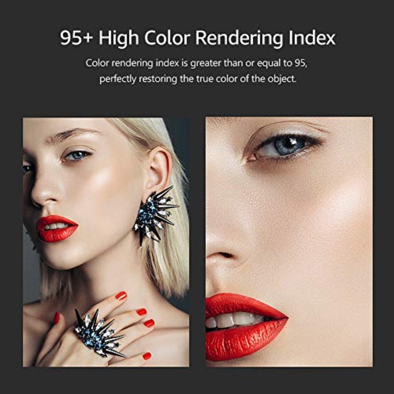 Studio and outdoor wedding photography fill-in lamp, aluminum alloy body, black color, RGB 3200K-5600K adjustable color temperature with 10 lighting effects and CRI 95+ - Image 5
