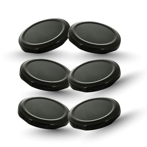 Machak Glass Jar Lids Only 63mm For 63 mm Mouth Jars (Black, 6 pcs) - Image 1